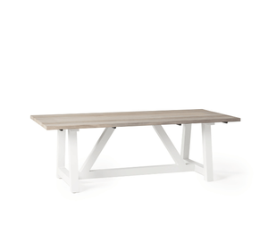 Mesa de Comedor de Madera de Teca Sólida para Exteriores, Mesa de Jardín Minimalista, Mesa Rectangular para Patio con Base en Forma de X, Resistente a la Intemperie - Product Image 2