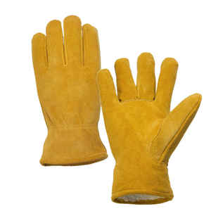 Gants de conduite en cuir doublés de peau de mouton pour hommes, style uni, doux, prix de gros, logo personnalisé, gants de travail quotidiens - Product Image 1
