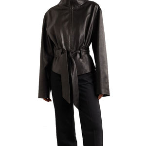 Veste en cuir blanc pour femme de haute qualité OEM, doublure en viscose respirante, design unique, manches longues, vêtements d'extérieur pour l'hiver - Product Image 1