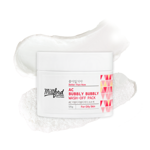 Millford AC Bubbly Wash-Off Pack, Orgánico, Vegano, para Piel Seca y Sensible, 125 ml, Hecho en Corea, Certificado CPNP, Cosméticos Coreanos - Product Image 1