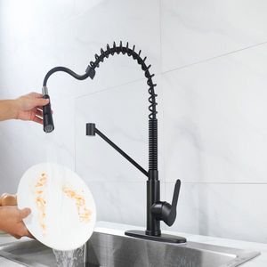 Matte Black Single Handle Kitchen Sink Faucet with Pull Sprayer & Soap Dispenser for Utility Sink Use - Product Image 4