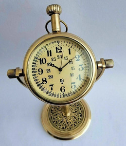 Vintage Brass Nautical <b>Desk</b> <b>Clock</b> Round Analog Table <b>Clock</b> Marine Style Decorative Timepiece for Desktop Decor - Product Image 1