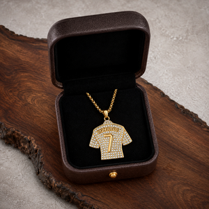 Collar con Colgante Personalizado de la Camiseta de Ronaldo Número 7, Estilo Hip Hop, con Incrustaciones de Diamantes de Imitación, Plata 925, Micro Pavé, Moissanita, para Deportes de Fútbol - Product Image 3