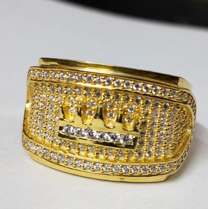 แหวนแต่งงานผู้ชาย ชุบโรเดียม เงินแท้ 925 ลายมงกุฎกษัตริย์ ครึ่งวง แหวนหมั้น ฮิปฮอป ของขวัญสำหรับคุณพ่อ - Product Image 4