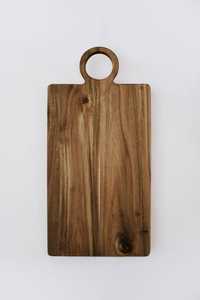 Tabla de Cortar de Madera Maciza Natural con Asa, Tabla de Cortar de Madera Rústica Hecha a Mano para Cocina, Restaurante, Hotel y Uso Doméstico - Product Image 4