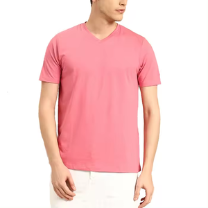 Camiseta de Hombre al por Mayor de Alta Calidad, Cuello en V, Corte Ajustado, Tela Lisa, con Logotipo Personalizado, Esencial de Moda para Club - Product Image 1