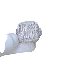 Nouvelles bagues personnalisées en argent sterling plaqué or rose, entièrement serties de moissanite en forme de cœur, style hip-hop, serties à griffes, certifiées GRA - Product Image 1