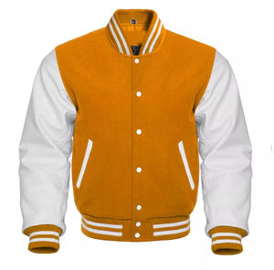 Nuevas Chaquetas de Béisbol Varsity de Lana y Cuero Blanco para Hombre 2025 con Mangas Largas, Cuello Alto y Diseño Urbano para Primavera - Product Image 5