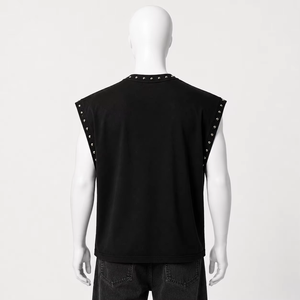 Débardeur personnalisé avec impression graphique en strass, nouveau t-shirt sans manches tendance, unisexe, confortable, streetwear, mode, vente en gros OEM - Product Image 3