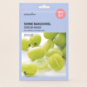 มาส์กหน้า- เซรั่มมาส์กหน้า Miraclair Shine Bakuchiol จากเกาหลี ขนาด 23 มล. ผลิตในเกาหลี แผ่นมาส์กสีขาว ไนอะซินาไมด์ สมุนไพร - Product Image 4