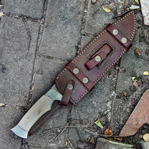 Custom Handmade Camping/Hunting Bowie <b>Knife</b> Straight Edge Damascus Steel <b>Bone</b> <b>Handle</b> 3mm Clip Point Non-Adjustable DIY 15inch - Product Image 6