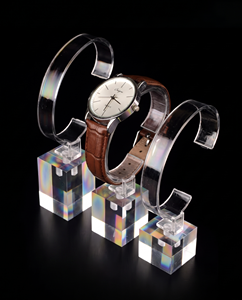 Custom Clear <b>Acrylic</b> Modern for Watch Display <b>Block</b> Elegant Wristwatch Stand for Retail Exhibitions & Personal Collections - Product Image 3