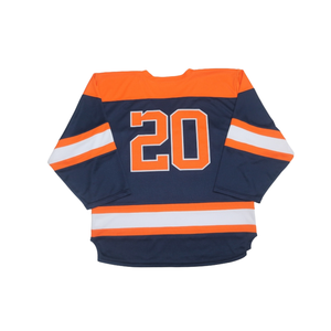Custom Team Ice Hockey Jersey OEM Mesh Fabric <b>Applique</b> Tackle Twill Embroidery Lace Up V Neck Professional Sports Apparel - Product Image 5