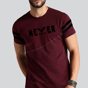 Camiseta de algodón grueso para hombre, lisa, con impresión personalizada y diseños de sublimación al por mayor. - Product Image 2