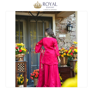 Suministro al por mayor de ropa india: la mejor colección de diseñadores, seda Frendy con bordados y conjunto de Kurti, pantalón y Dupatta de seda Frendy. - Product Image 2