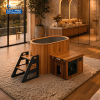 Bain de glace artisanal en acier inoxydable 316 avec contrôle numérique intelligent Wi-Fi en cèdre rouge, kit de pavillon d'hydrothérapie d'élite allemand