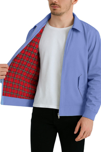 Servicio OEM al por Mayor, Chaqueta Bomber Clásica para Hombre, Azul Claro, Transpirable, de Lona, Informal, Vintage, de Invierno - Product Image 2