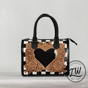 Sac fourre-tout en cuir véritable grande capacité pour femme, motif floral tendance, été automne, imperméable et antivol - Product Image 2