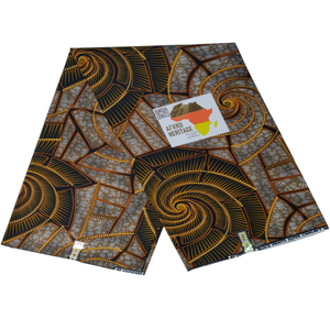 Tela de algodón 100% con diseño de patrones abstractos y geométricos, la auténtica y simplemente deslumbrante cera Vlisco Real, ideal para vestidos de novia. - Product Image 1