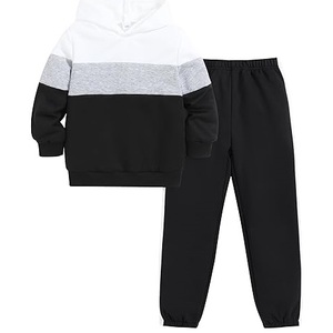 Heavyweight Winter 2pcs Set Hoodie Track Suit Sweat Suit Breathable Thick French Terry Kids Child Boys Joggers <b>Tracksuits</b> Set - Product Image 1