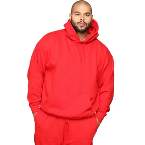 Sweatshirts à capuche en molleton uni rouge pour hommes 100% coton Sweats à capuche personnalisés à séchage rapide de Jinah Experts - Product Image 1