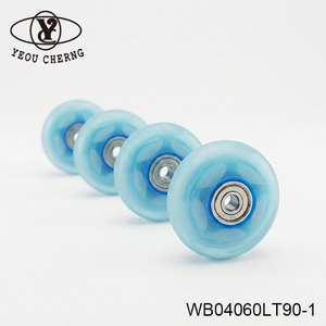 Roue en plastique YEOU CHERNG WB04060LT90-1, type pivotant, dégradé bleu clair - Product Image 1