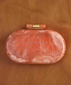 Pochette en bois et résine à texture de luxe | Sac de soirée brillant à motif de marbre fabriqué à la main | Produits les plus vendus - Product Image 6