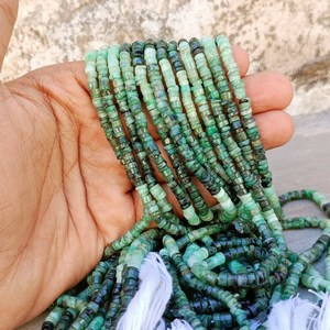 Cuentas de esmeralda verde suave con tonos, forma de neumático, 6mm, corte de rueda, Heishi, para fabricación de joyas, 13 pulgadas, suministro al por mayor, terceros - Product Image 5