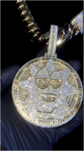 CONCEPTION Colgante Hiphop Personalizado de Plata 925 con Moissanita Certificada GRA, Corte Brillante Redondo, Estilo Iced Out, para Fiesta Unisex - Product Image 1