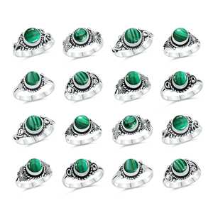 Bague en malachite naturelle ajustable, pierre précieuse authentique, bague en cristal de malachite réglable - Product Image 5