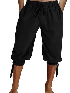 Shorts Capri Noirs Sur Mesure pour Hommes, en Coton avec Cordon de Serrage, Respirants, Décontractés, Courts, Style Streetwear d'Été, Vente en Gros OEM - Product Image 3