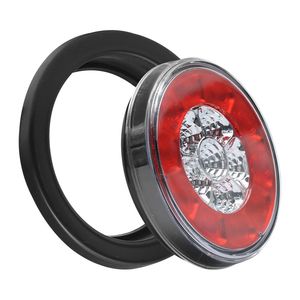 4 Pezzi Luci Posteriori Rotonde a LED da 4 Pollici con Anello in Gomma, 16 LED, 12V, Luce di Stop e Indicatore Bicolore per Rimorchi e Camion - Product Image 3