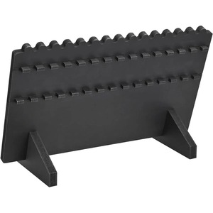 Support de rangement pour bijoux en plastique noir avec deux rangées de clips pour colliers, boucles d'oreilles, bracelets - Product Image 3