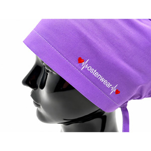 Bonnet chirurgical violet avec boutons protège-oreilles, bonnet de chimiothérapie unisexe, bonnet médical, bonnet de chimiothérapie, bonnet chirurgical pour femme - Product Image 2