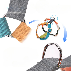 Adjustable Nylon Dog Harness Teal Orange Green Buckle Closure Simple Style for Medium Dogs - Product Image 3