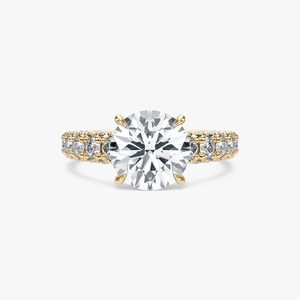Anillo con Diamante Cultivado en Laboratorio de 3 Quilates, Corte Redondo, con Piedras Laterales, Oro Rosa, Proveedor de Joyería Nupcial - Product Image 4