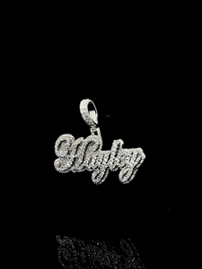 Colgante de Hip Hop con Letra Personalizada VVS Moissanite, Micro Pavé Brillante, con Incrustaciones de Diamantes VVS Moissanite, para Unisex - Product Image 3