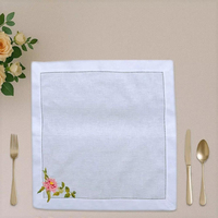 Serviette en lin 100% Hibiscus & Orchid Song |   Serviettes de table réutilisables écologiques à motifs floraux pour la salle à manger, les mariages, les restaurants et l'usage domestique