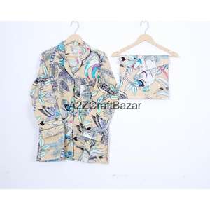 Elegante y Romántico Conjunto de Pijama de Invierno para Mujer, 100% Algodón, Suave y Transpirable, de 2 Piezas, con Estampado Floral, Mangas Largas y Cintura Elástica - Product Image 3