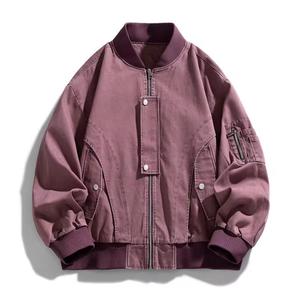 Chaqueta Bomber para Hombre, de Mezclilla, Cortavientos, con Capucha, Relleno de Poliéster, Cierre de Cremallera, Estilo Casual para Otoño, Corte Regular, Color Sólido - Product Image 4