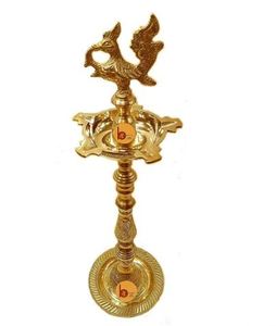 Support de lampe à huile Diya industriel en cuivre, design paon fantaisie, style traditionnel, qualité supérieure, design zen asiatique, à vendre - Product Image 3