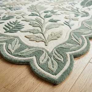 Alfombra de Lana con Diseño Floral de Hojas Botánicas, Hecha a Mano, para Sala de Estar o Dormitorio, Antideslizante, Duradera, Decoración de Lujo para el Hogar - Product Image 3