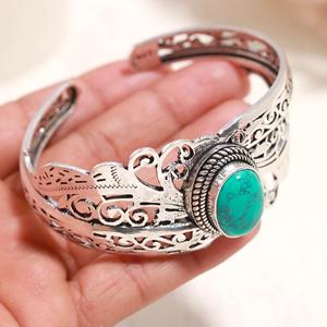 925 Sterling <b>Silver</b> turquoise Gemstone <b>Bracelet</b> Bangle for Women High Top Quality <b>Silver</b> Bangle Designer Jewelry - Product Image 1