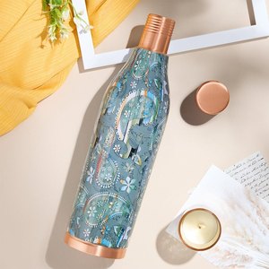 Botella de Agua de Cobre de Lujo con Diseño de Pavo Real, Estilo Oriental, Portátil, para Viajes - Product Image 6