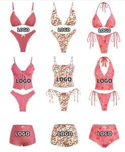 Bikini sexy personnalisé de haute qualité, nouvelle mode, dos nu, string, col halter, taille personnalisée, 2 pièces, vêtements de plage pour femmes - Product Image 5