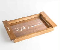 Bandeja Rectangular de Madera Hecha a Mano con Incrustaciones de Nácar Árabe, Bandeja para Servir Chocolate, Regalos para Ramadán y Eid, Venta al por Mayor de Fábrica