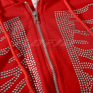 เสื้อฮู้ดผู้ชายประดับเพชรเทียม สไตล์ลำลองแนวสตรีทแฟชั่น ทันสมัย วิบวับ ซิปหน้า เสื้อฮู้ดผู้ชายประดับเพชรเทียม - Product Image 6