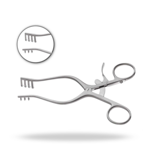 Retractor Quirúrgico Autoajustable de 3x4 Puntas para Piel, de Acero Inoxidable - Product Image 1