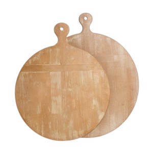 Bandeja de servir redonda, bandeja de madera para regalar, para decorar, para cortar verduras, organizador de frutas - Product Image 1