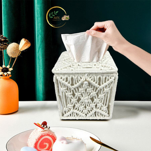 Boîte à mouchoirs en jute de qualité export – Porte-mouchoirs durable en fibre naturelle tressée avec design personnalisé OEM et prix de gros - Product Image 2